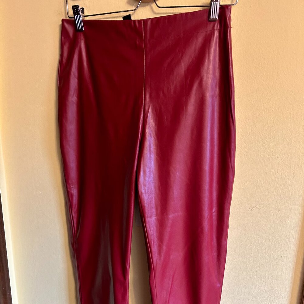 SBetro faux leather pants side zipper